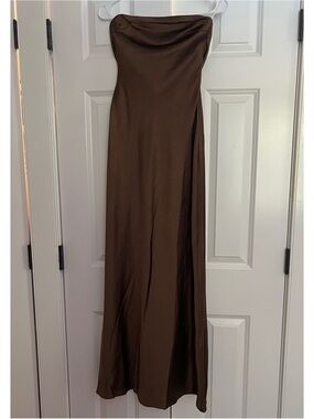 charlita strapless cowl back satin maxi dress from showpo Charlita Maxi Dress - Strapless Cowl Back Satin Dress in Steel Blue